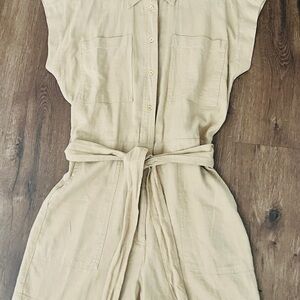 MICHAEL Michael Kors Tan Jumpsuit with Tie Belt